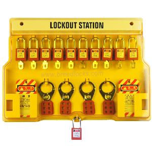 10 Locks Wall Mounted Lockout Management Station with Cover