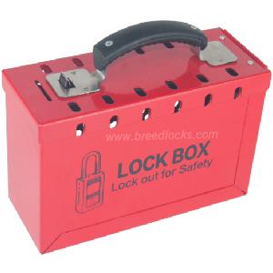 12 Padlock Holes Portable Metal Lockout Box 