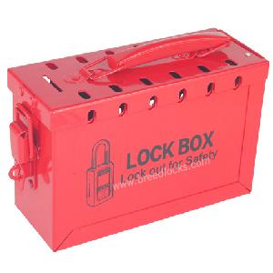 13 Padlock Holes Portable Group Lock Steel Box