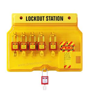 4-Padlock Wall Mounted Lockout Station with Cover LOTO Kit