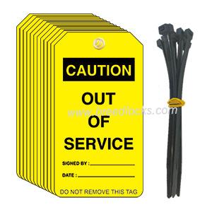 Caution OUT OF SERVICE PVC Safety Tag OSHA Compliant