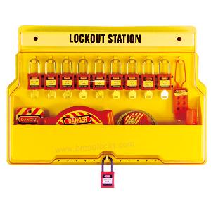 Covered Wall Mounted Lockout Station with 8 Clips