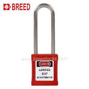 Plastic Padlock with 76mm Long Stainless Steel Shackle E Type