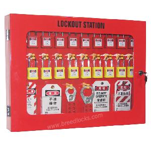  Red 20 Padlock Metal Lockout Tagout Station with Transparent Cover
