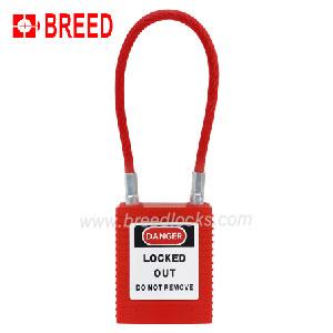 Red Plastic Coated Steel Cable Safety Padlock Key Alike and Different A Type