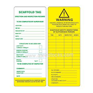 Scaffolding Safety Tags Ladder Inspection Tag Inserts