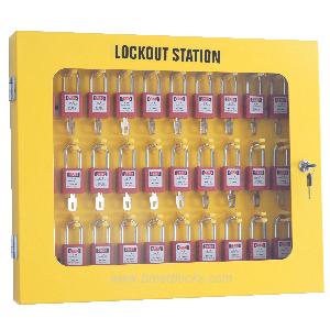  Wall Mounted 30 Padlock Metal Station with Transparent Cover