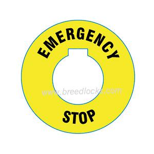 Yellow Safety Label Emergence Stop Push Button Label